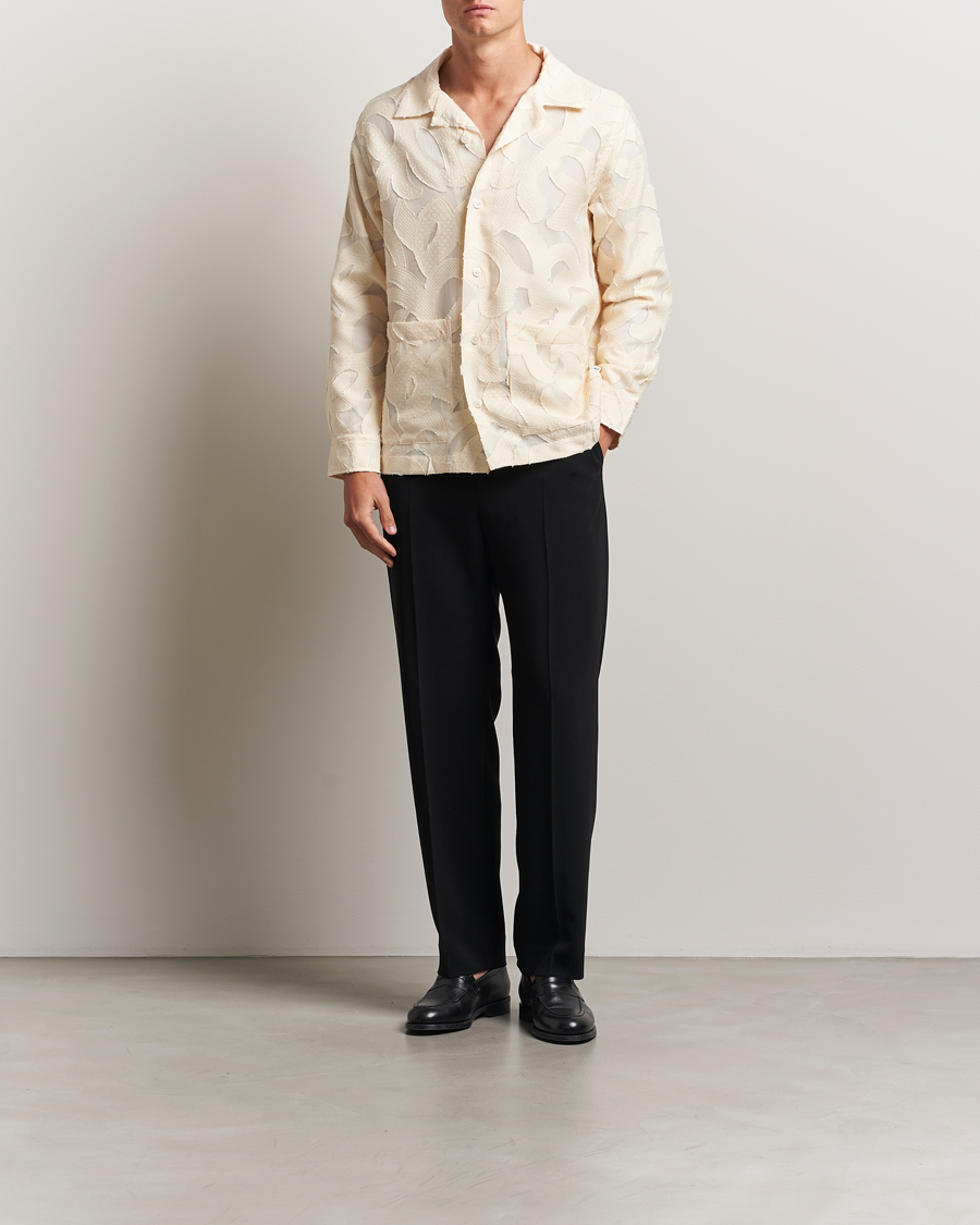 Herre | Skjorter | NN07 | Hank Fil-Coupé Jacquard Overshirt Off White