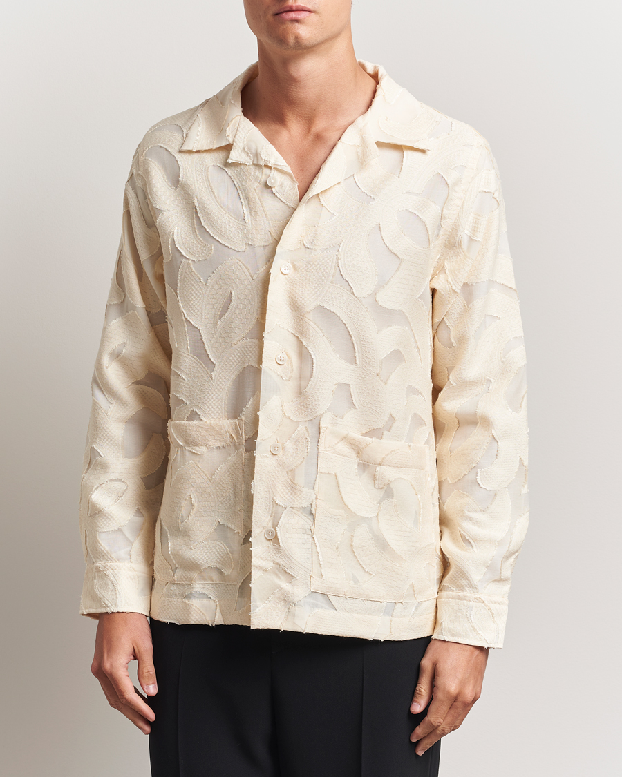 Herre | Skjorter | NN07 | Hank Fil-Coupé Jacquard Overshirt Off White