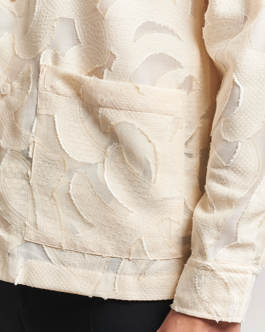 Herre | Skjorter | NN07 | Hank Fil-Coupé Jacquard Overshirt Off White