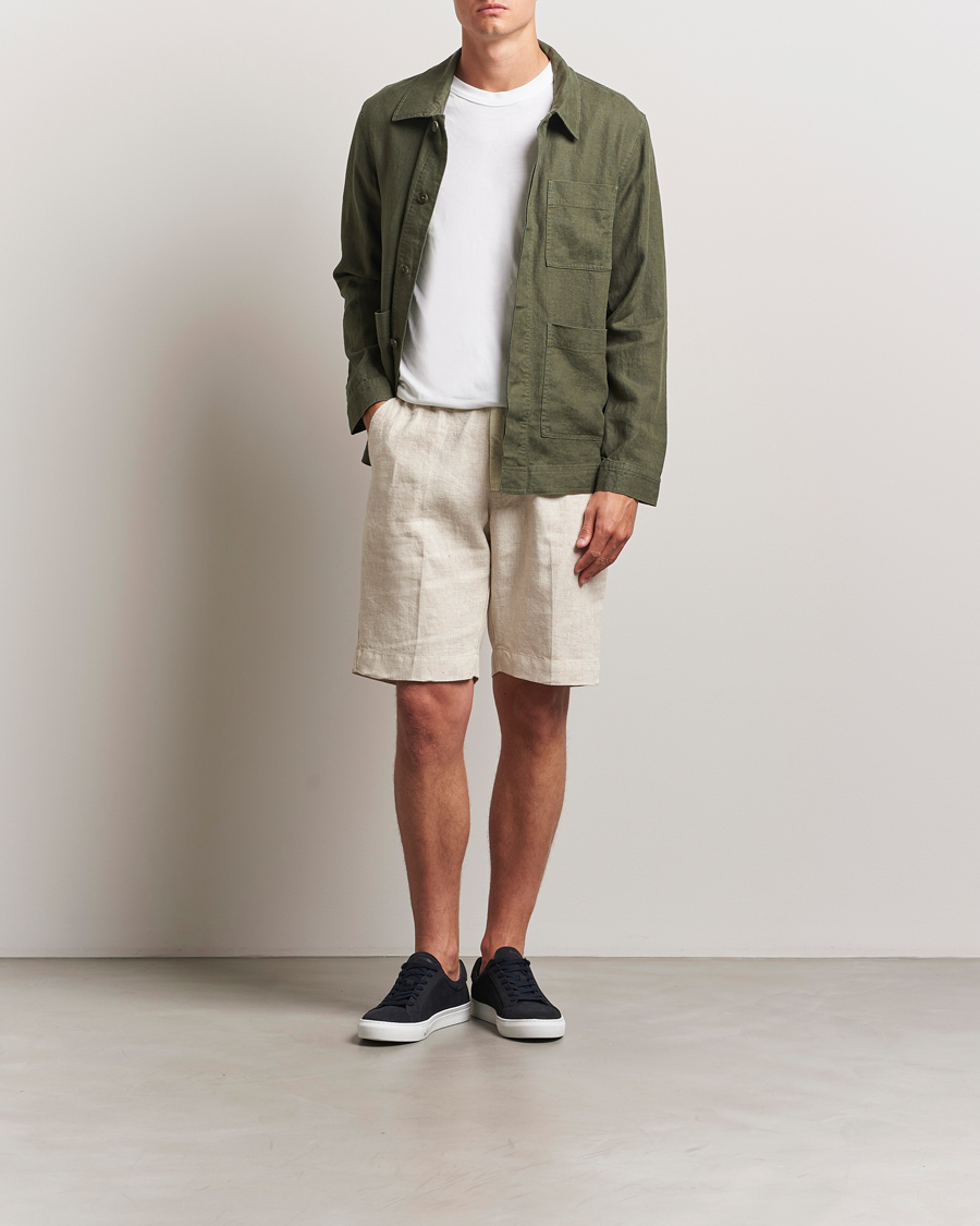 Herre | Skjorter | NN07 | Olav Linen Overshirt Croc Green
