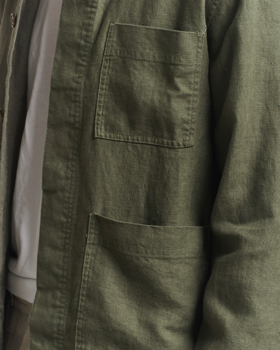 Herre | Skjorter | NN07 | Olav Linen Overshirt Croc Green