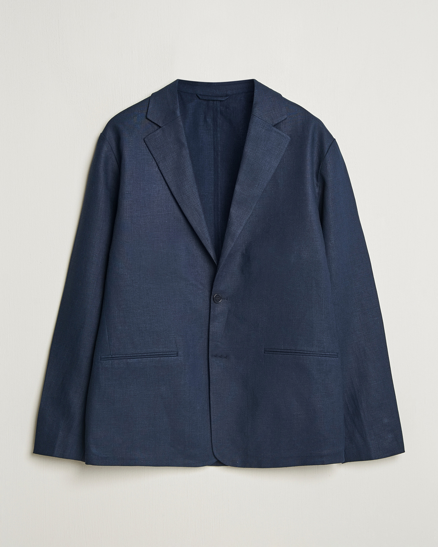 Herre | Dressjakker | NN07 | Timo Linen Blazer Navy Blue