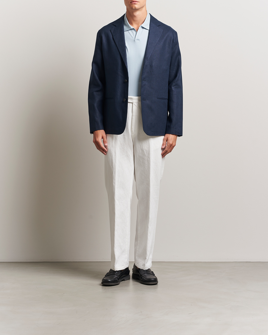 Herre | Dressjakker | NN07 | Timo Linen Blazer Navy Blue