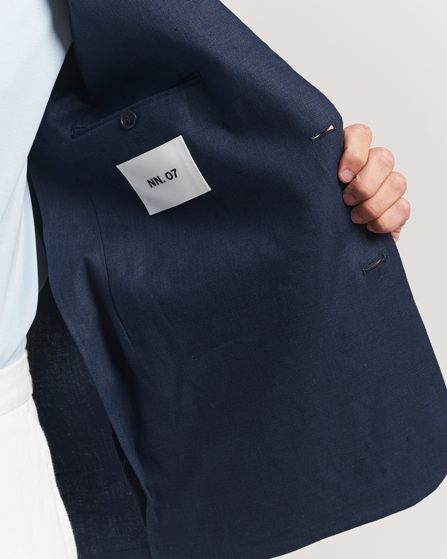 Herre | Dressjakker | NN07 | Timo Linen Blazer Navy Blue