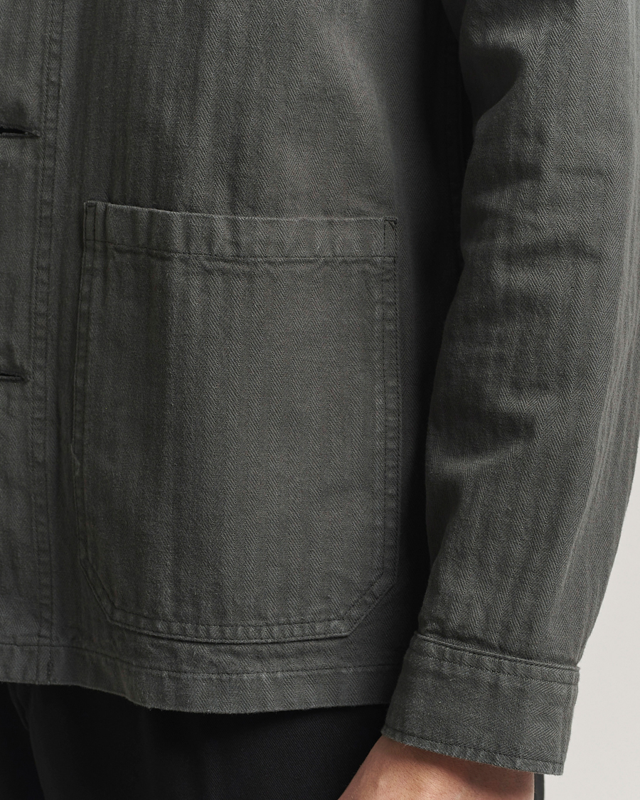 Herre | Jakker | A Day's March | Herringbone Overshirt Olive