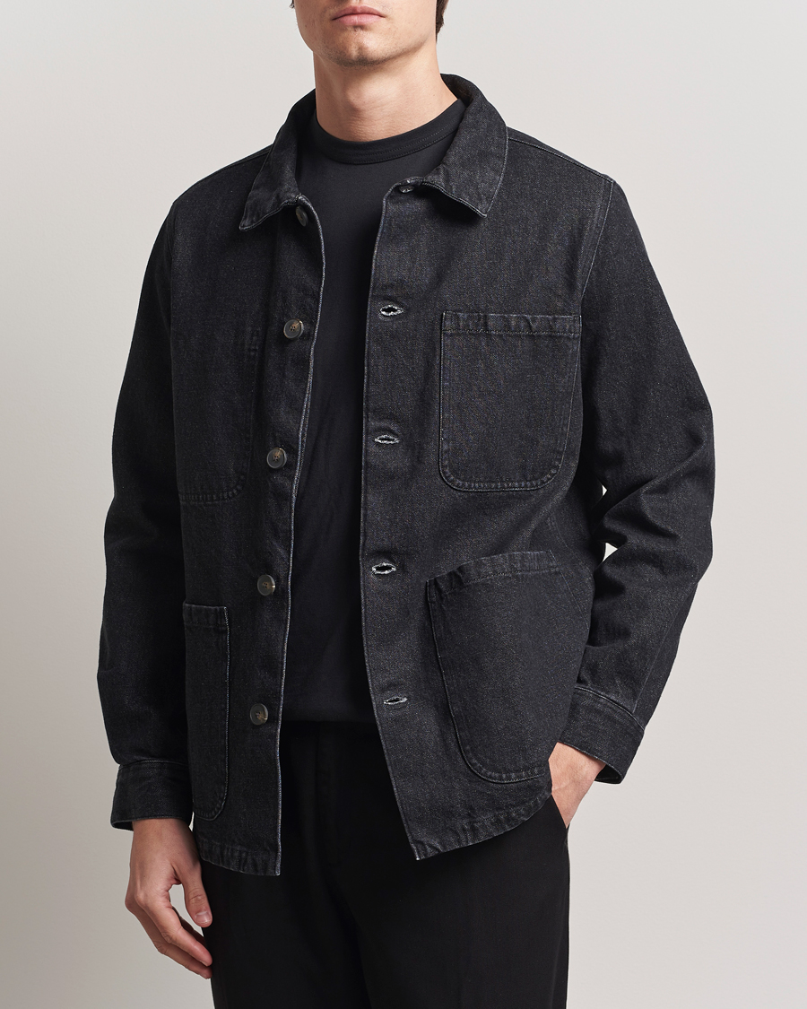 Herre | Jakker | A Day's March | Algot Denim Overshirt Washed Black