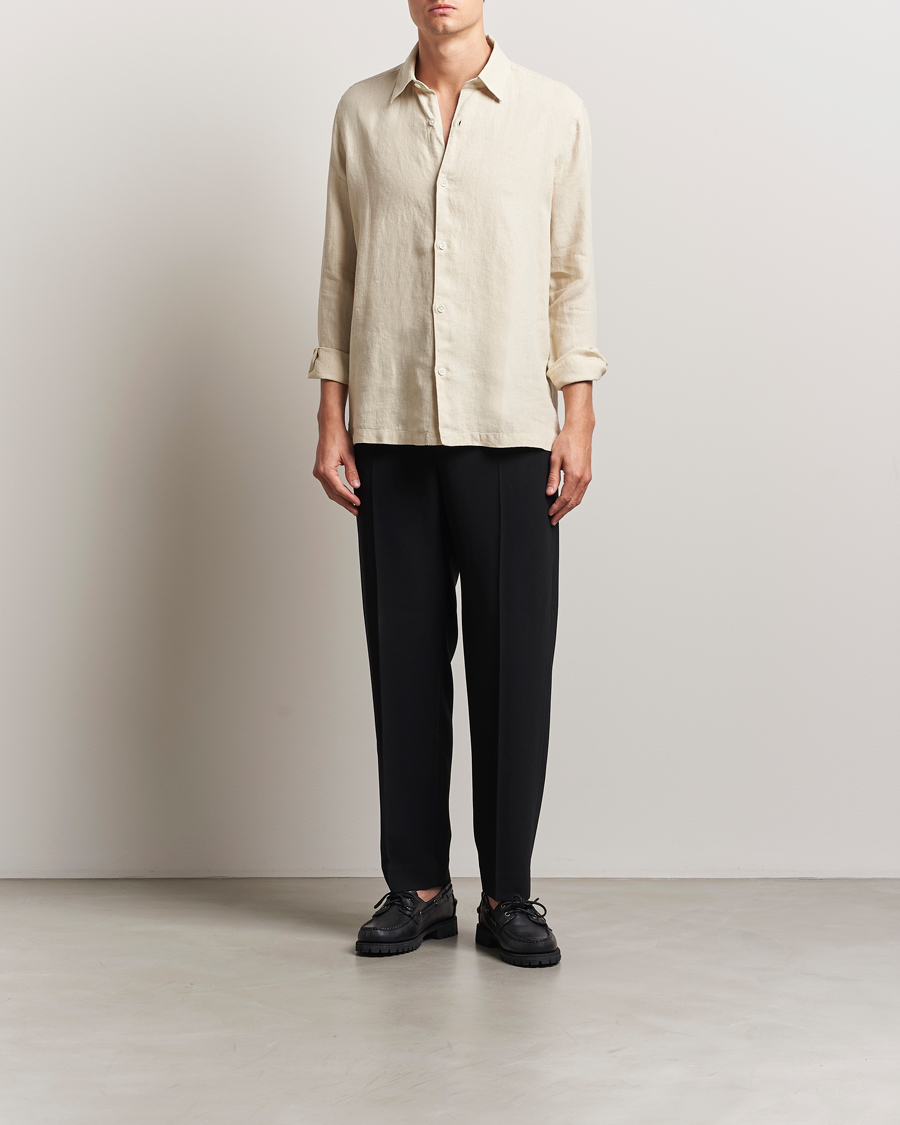 Herre | Skjorter | A Day's March | Clean Cut Linen Shirt Oyster