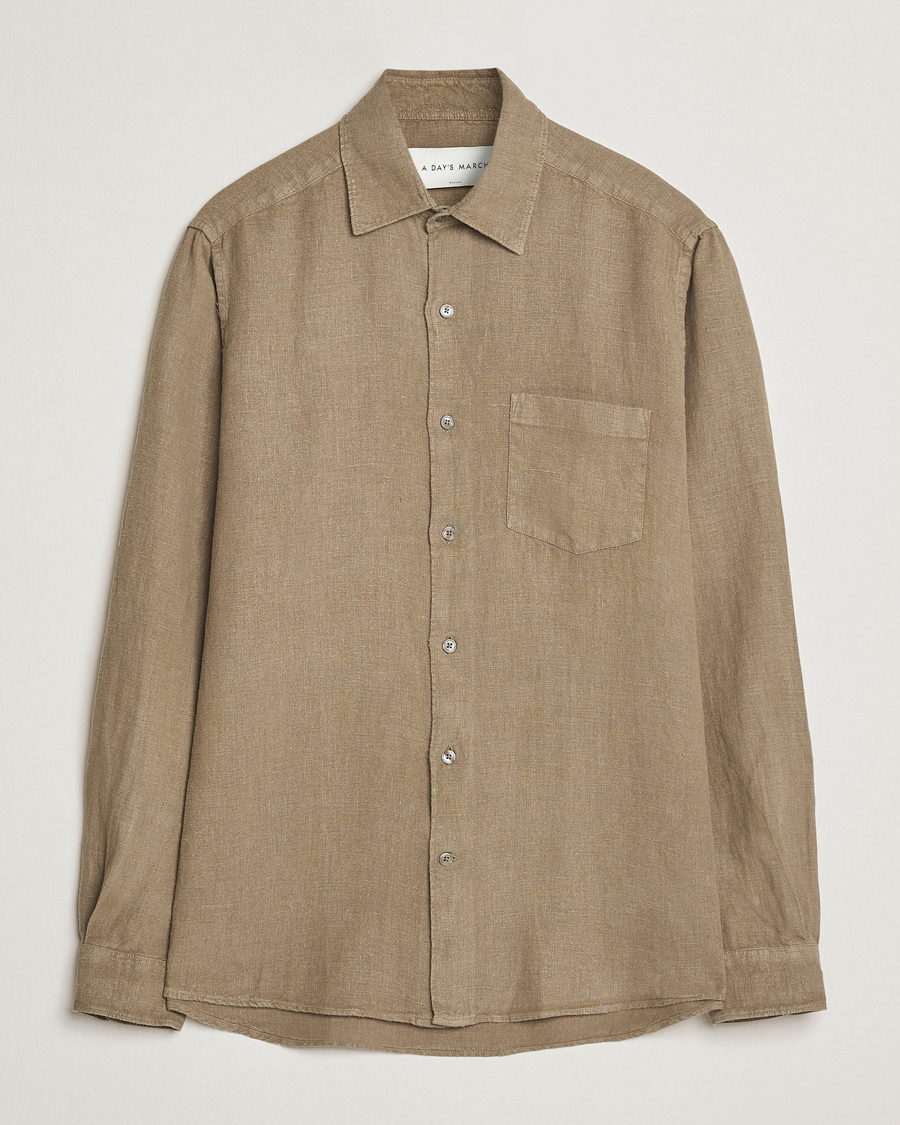 Herre | Skjorter | A Day's March | Abu Linen Shirt Clay