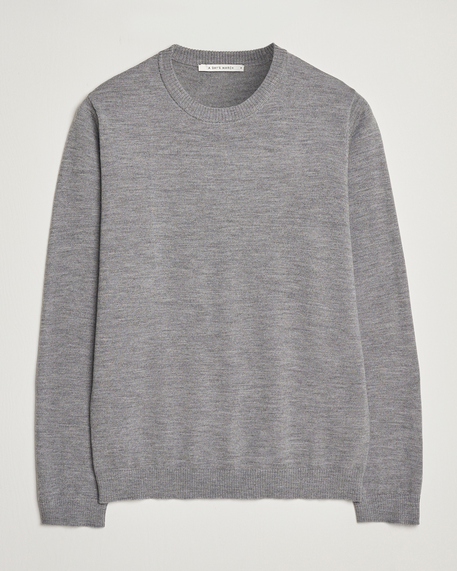 Herre | Gensere | A Day's March | Álagon Merino Crew Grey