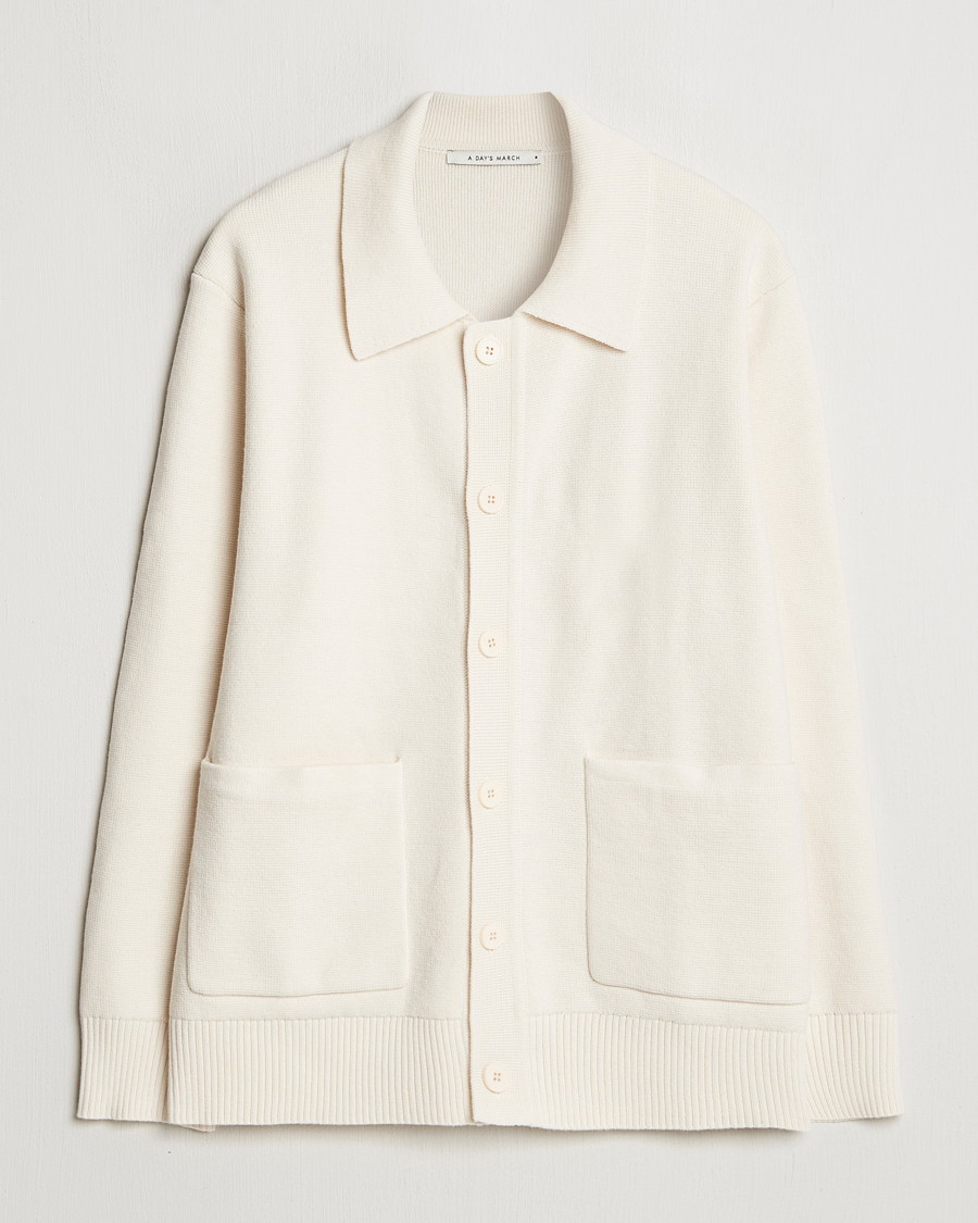 Herre | Gensere | A Day's March | Holt Cardigan Off White
