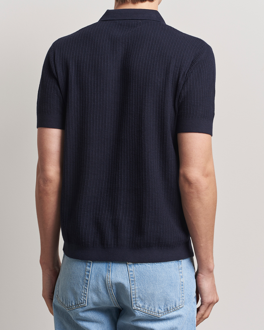 Herre | Gensere | A Day's March | Aspen Structure Short Sleeve Polo Navy