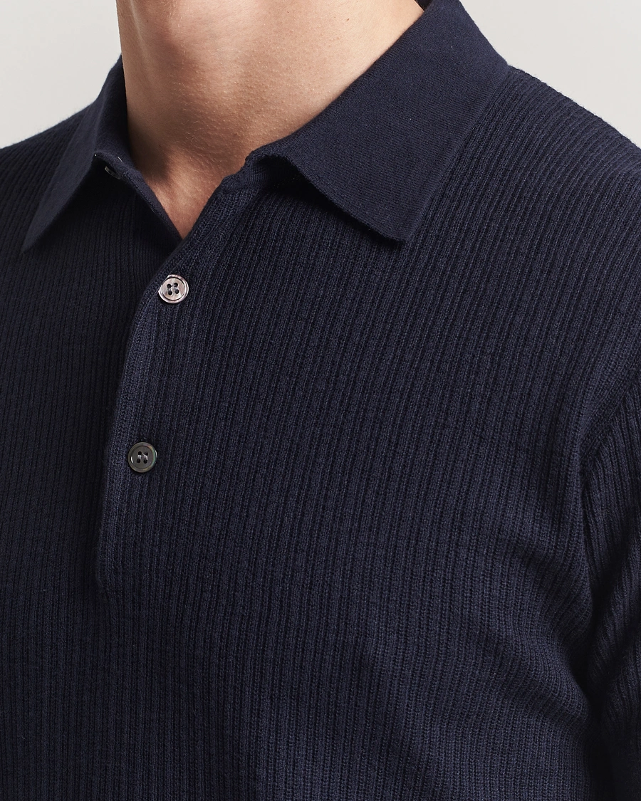 Herre | Gensere | A Day's March | Aspen Structure Short Sleeve Polo Navy