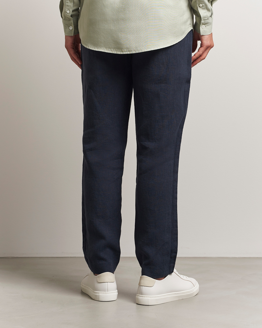 Herre | Bukser | A Day's March | Madu Linen Trousers Navy