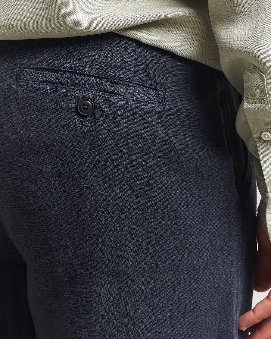 Herre | Bukser | A Day's March | Madu Linen Trousers Navy