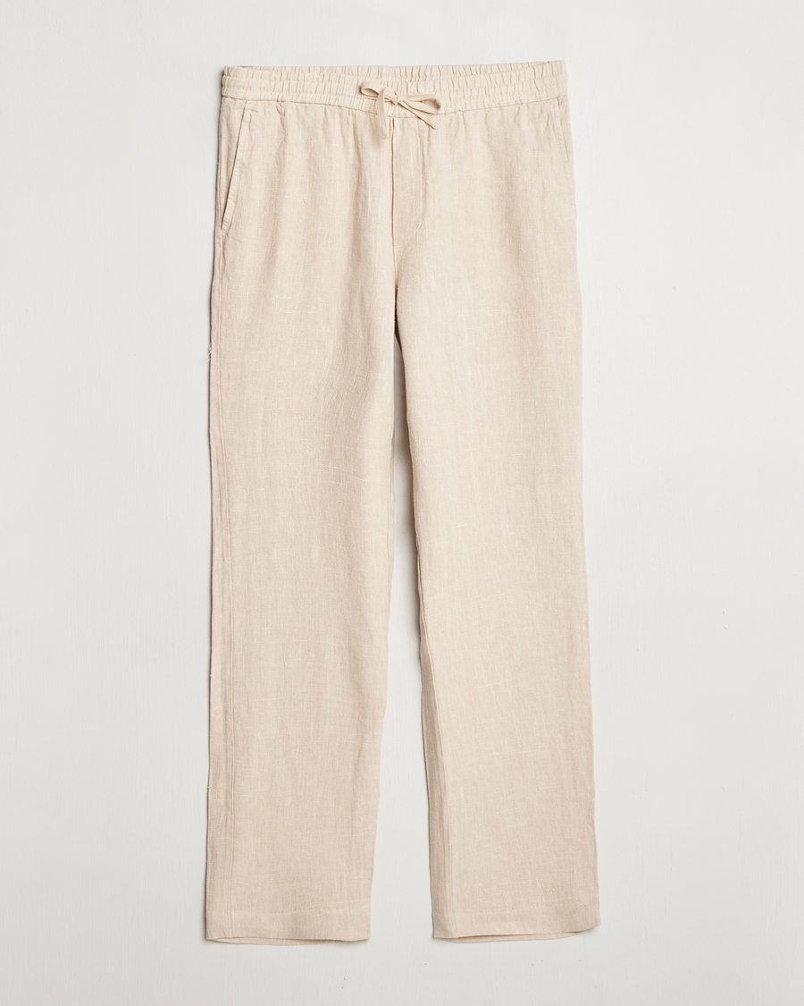 Herre | Bukser | A Day's March | Tamiat Drawstring Linen Trousers Oyster