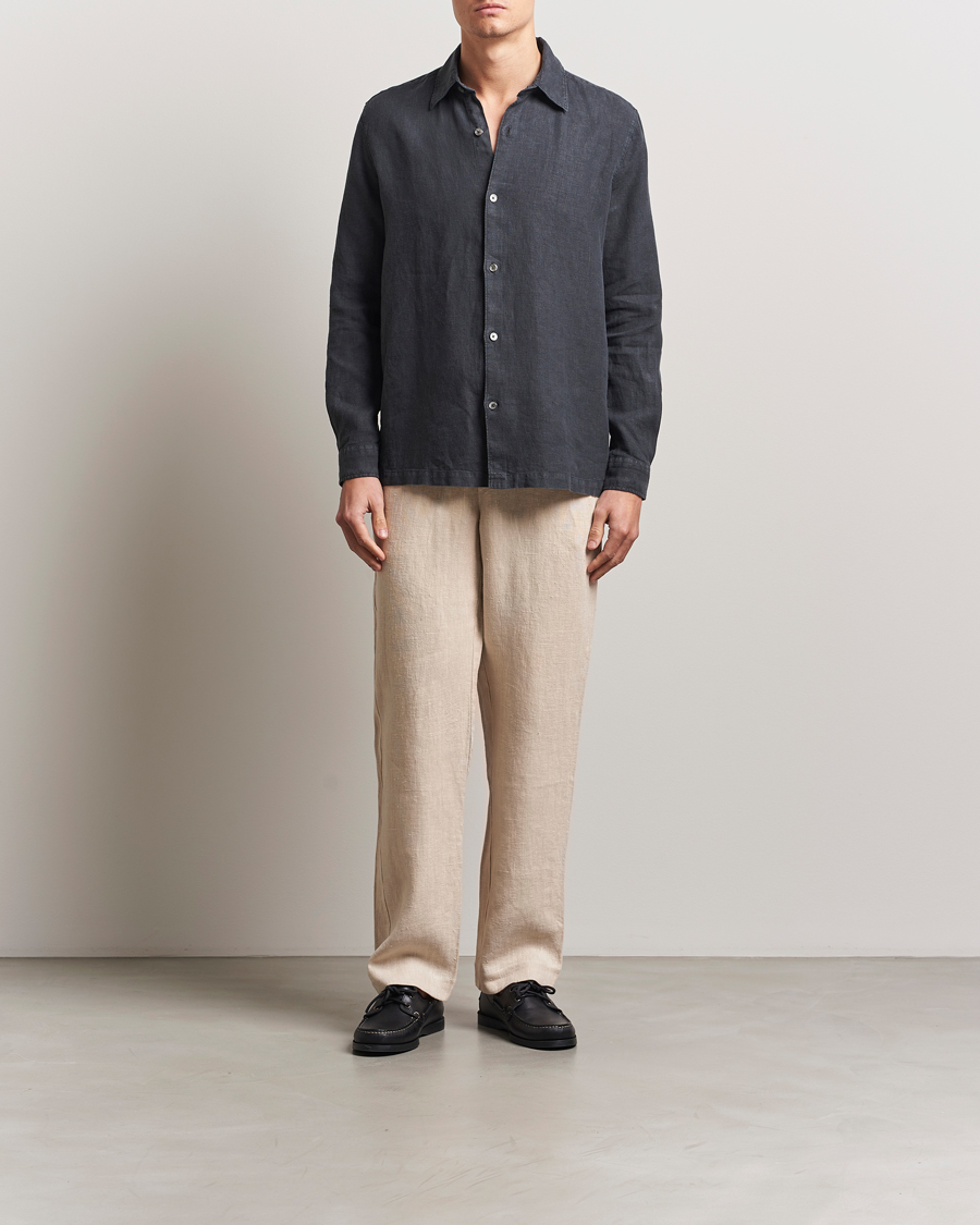 Herre | Bukser | A Day's March | Tamiat Drawstring Linen Trousers Oyster