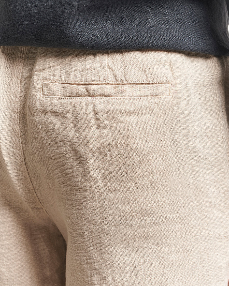 Herre | Bukser | A Day's March | Tamiat Drawstring Linen Trousers Oyster