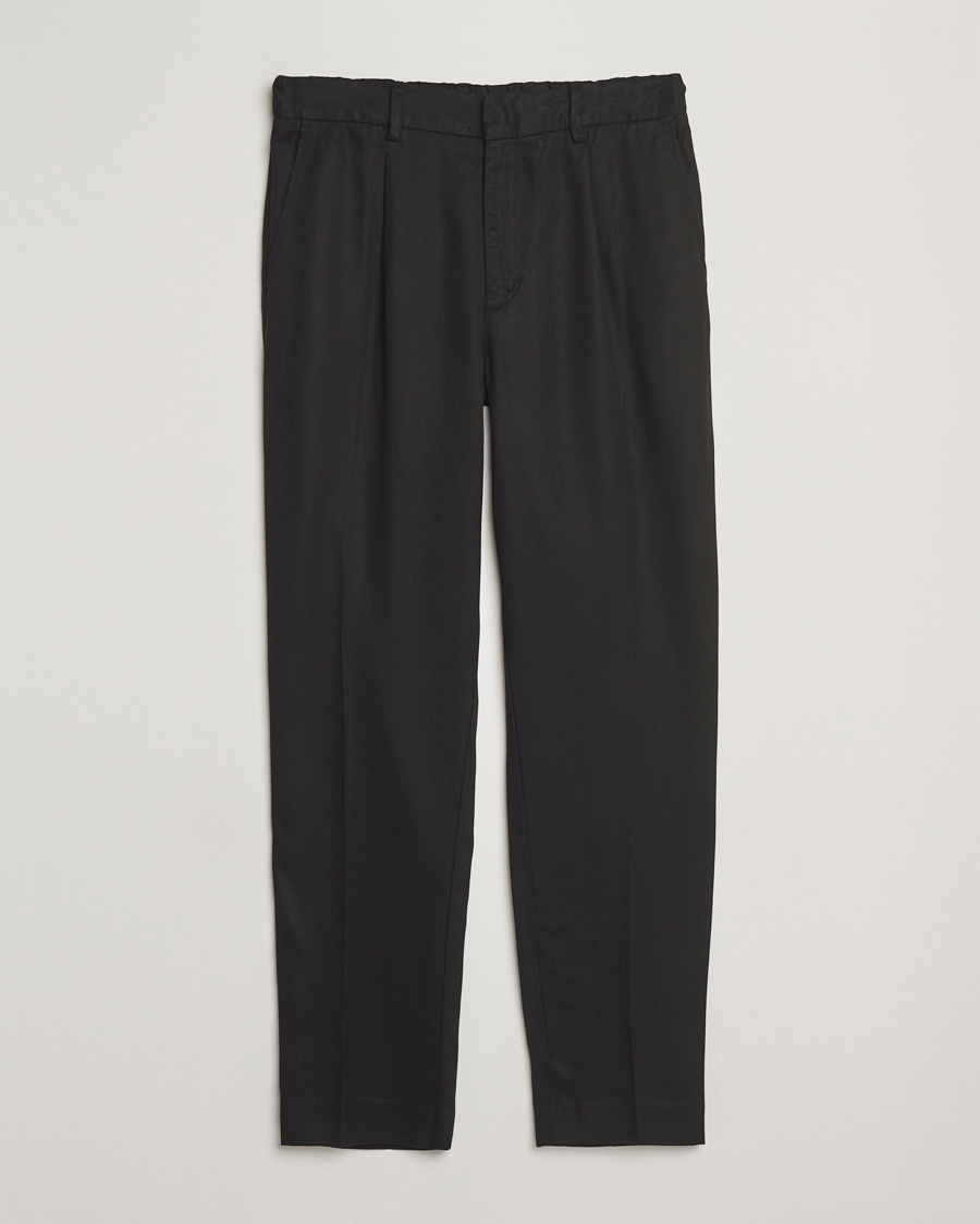 Herre | Bukser | A Day's March | Smart Lyocell Trousers Black