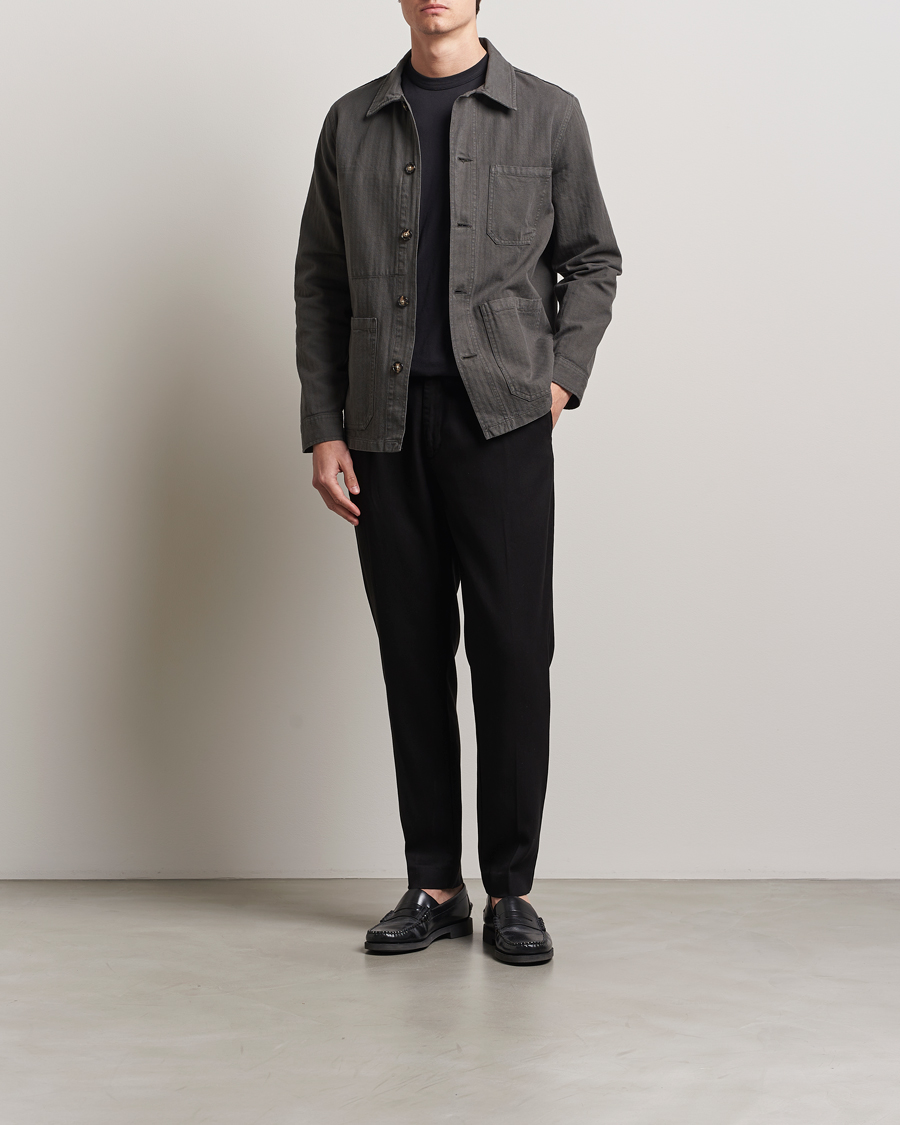 Herre | Bukser | A Day's March | Smart Lyocell Trousers Black