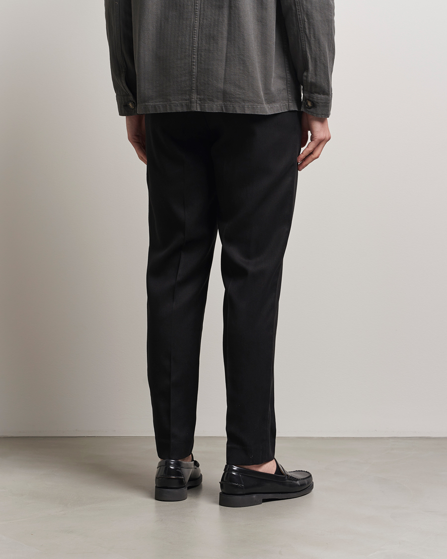 Herre | Bukser | A Day's March | Smart Lyocell Trousers Black