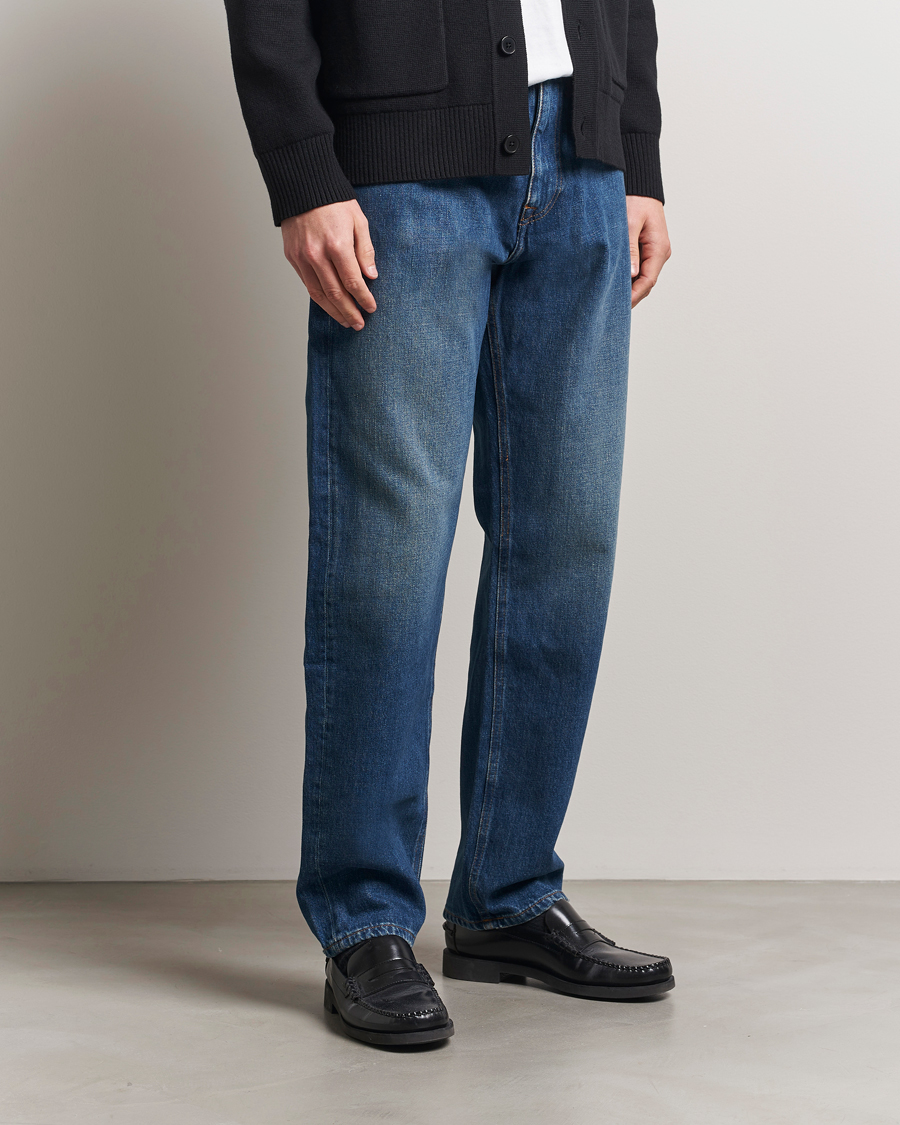 Herre | Jeans | A Day's March | Denim Nr3 Straight Fit Worn Mid Blue