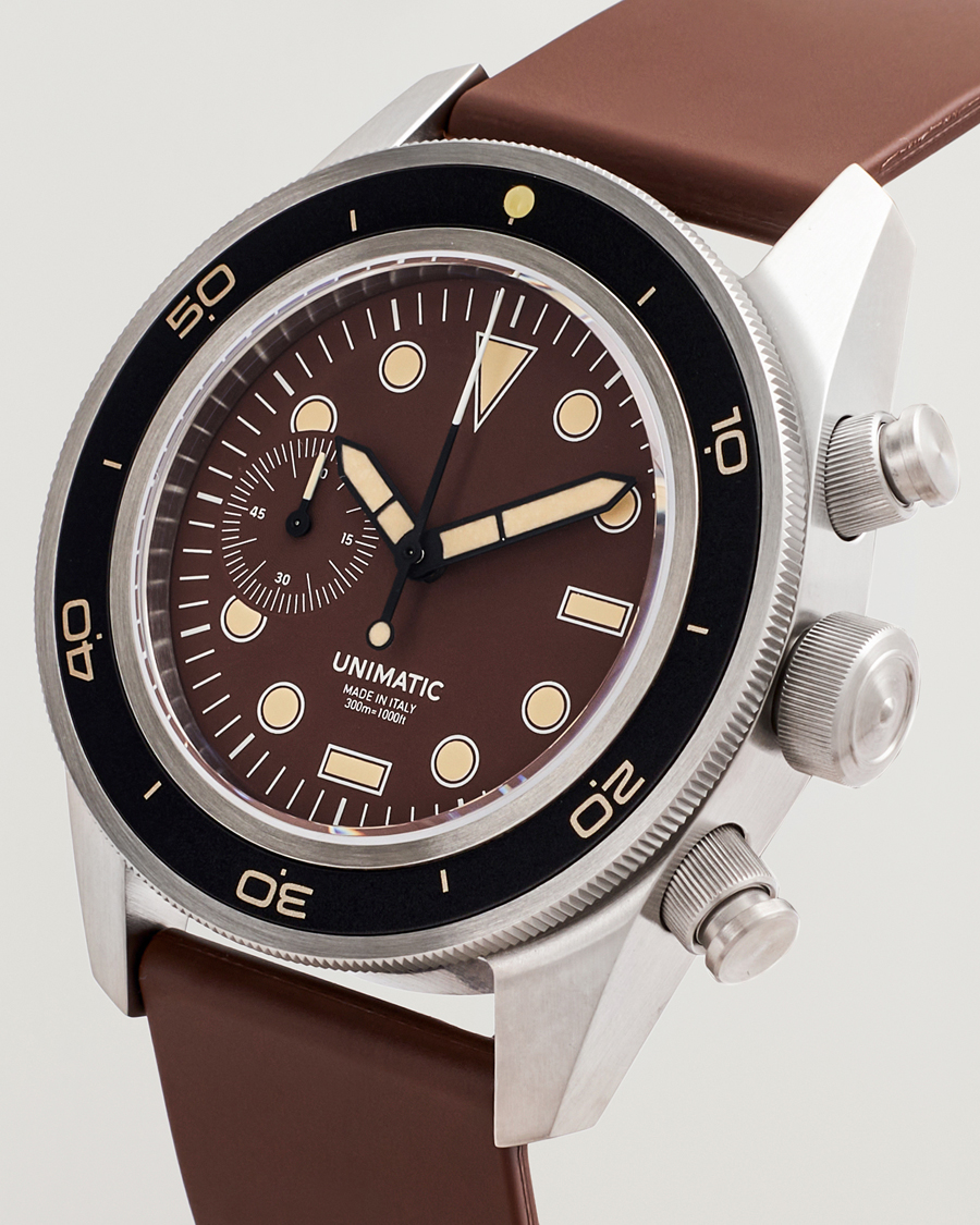 Herre | UNIMATIC U3 Heritage Chronograph Diver Dark Brown | UNIMATIC | U3 Heritage Chronograph Diver Dark Brown