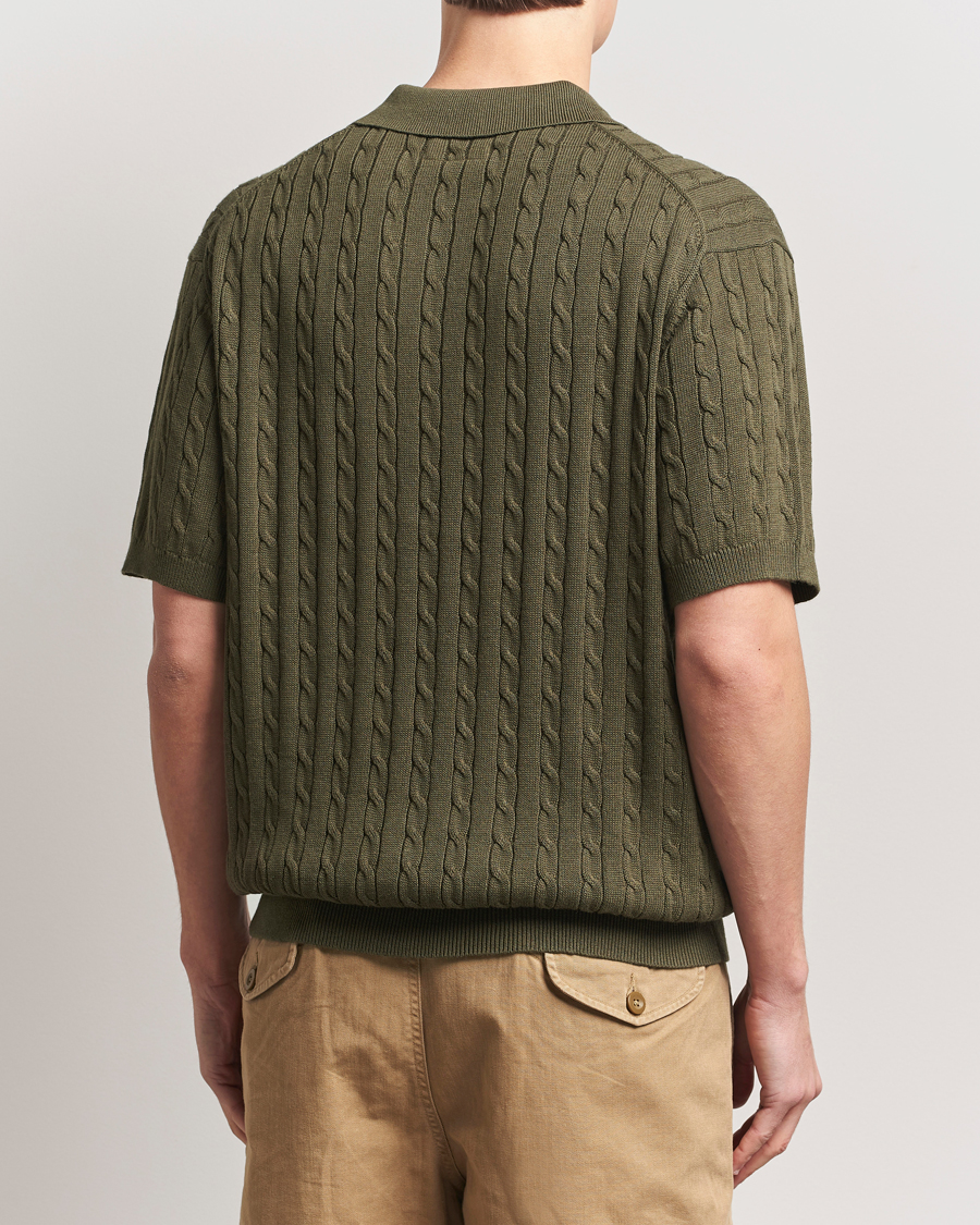 Herre | Pikéer | BEAMS PLUS | Short Sleeve Cable Polo Olive
