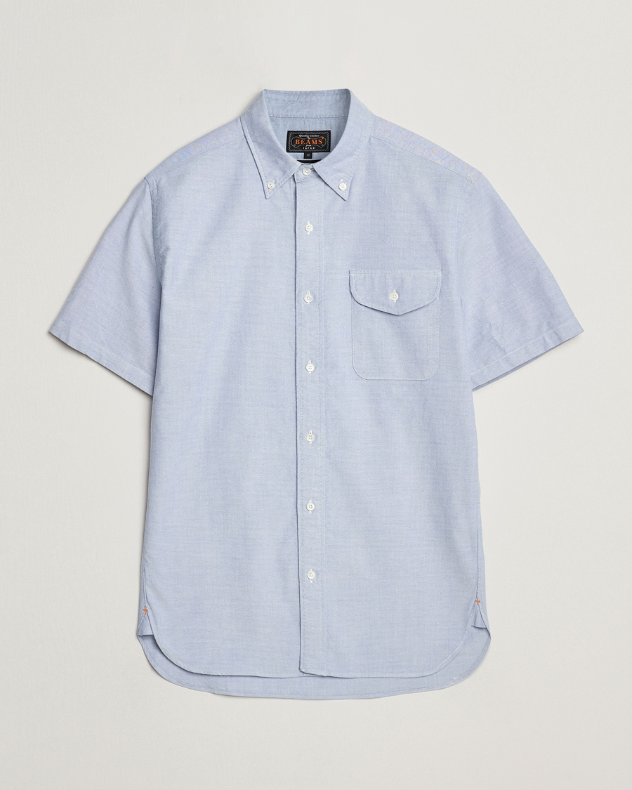 Herre | Skjorter | BEAMS PLUS | Short Sleeve Oxford Shirt Light Blue