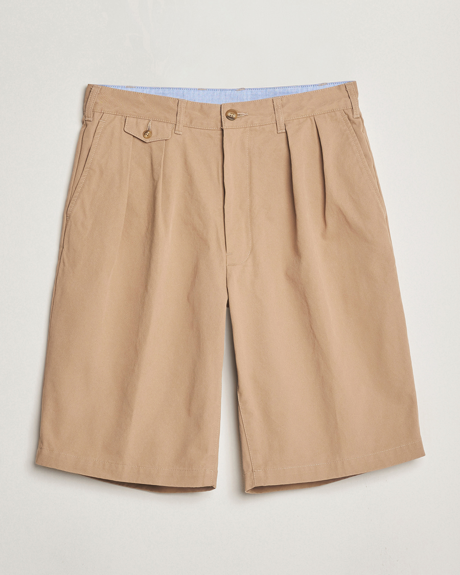 Herre | Shorts | BEAMS PLUS | Pleated Twill Shorts Khaki