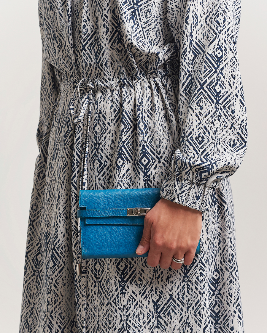 Herre | Gifts for Her | Hermès Pre-Owned | Kelly Wallet Epsom Leather Blue