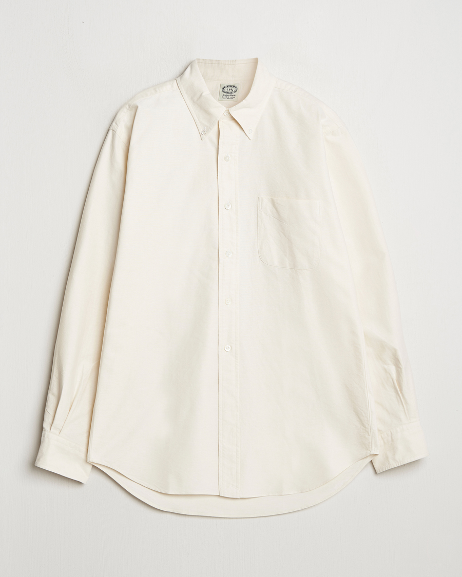 Herre | Skjorter | Kamakura Shirts | Vintage Ivy Oxford Button Down Shirt Beige
