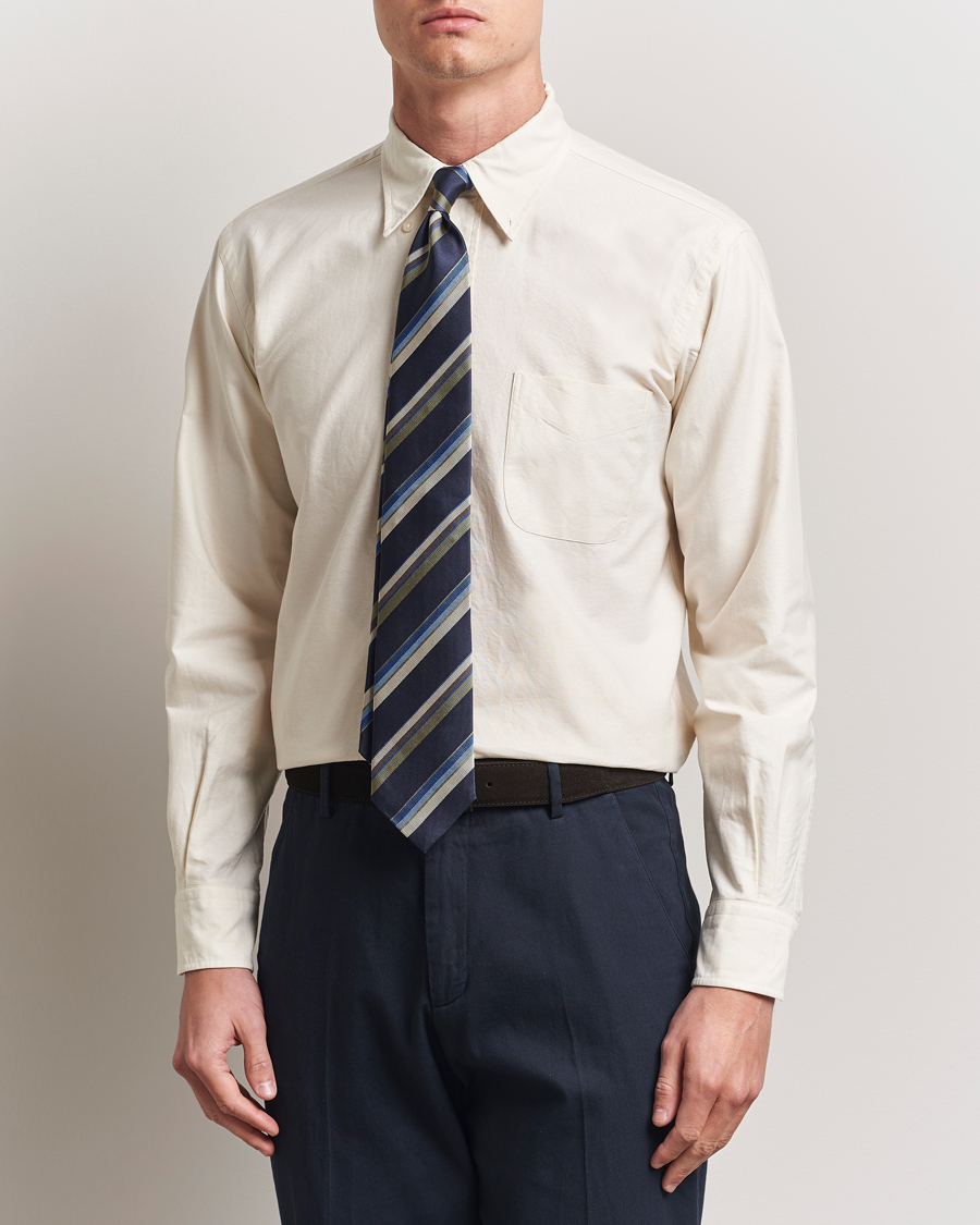 Herre | Skjorter | Kamakura Shirts | Vintage Ivy Oxford Button Down Shirt Beige