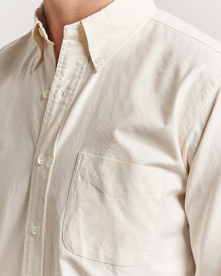 Herre | Skjorter | Kamakura Shirts | Vintage Ivy Oxford Button Down Shirt Beige