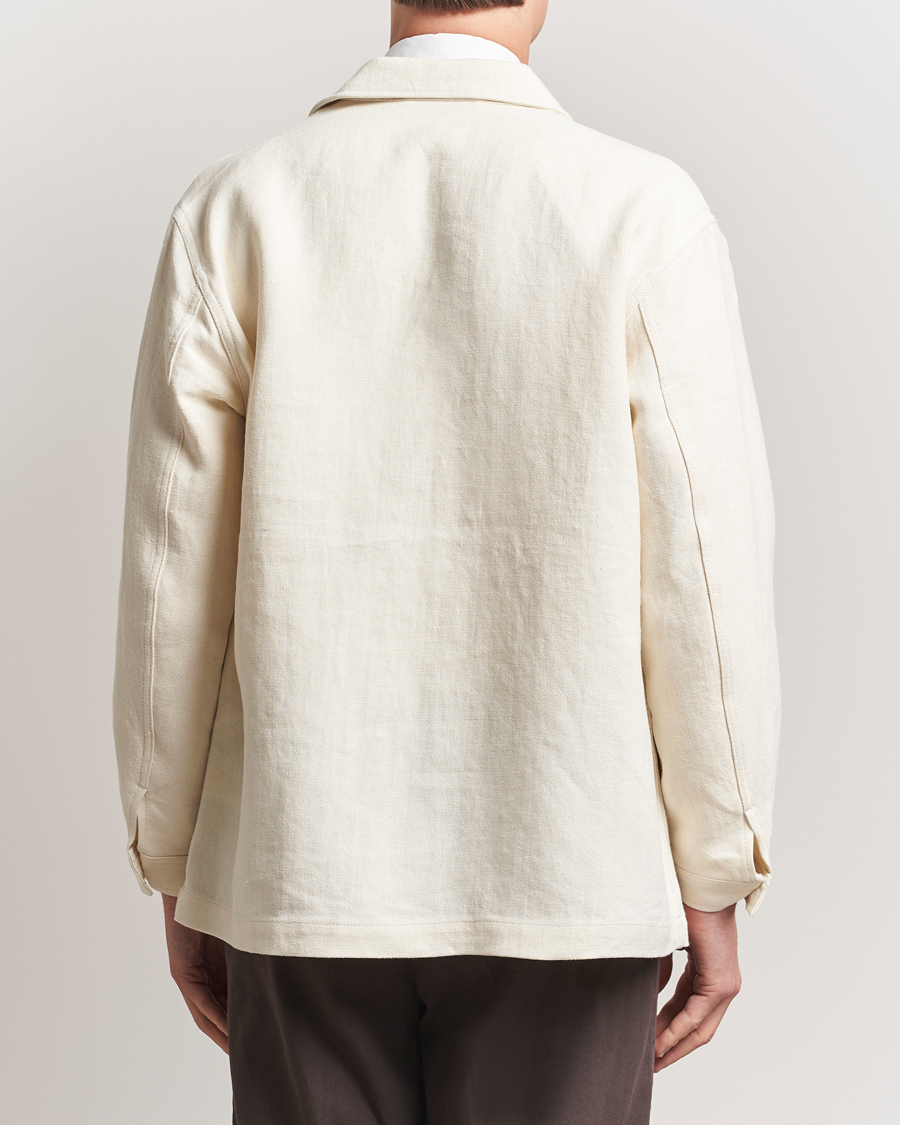 Herre | Jakker | Kamakura Shirts | Linen French Worker Jacket Off White
