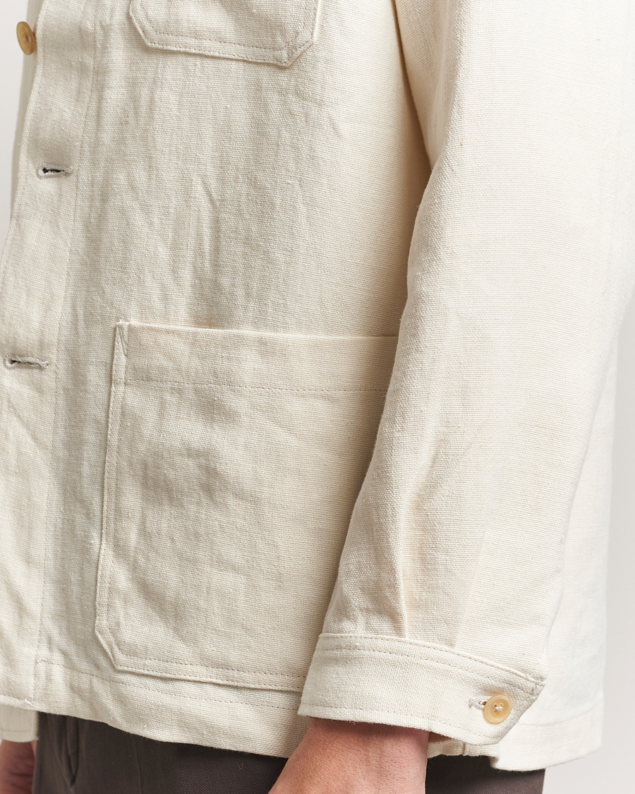 Herre | Jakker | Kamakura Shirts | Linen French Worker Jacket Off White