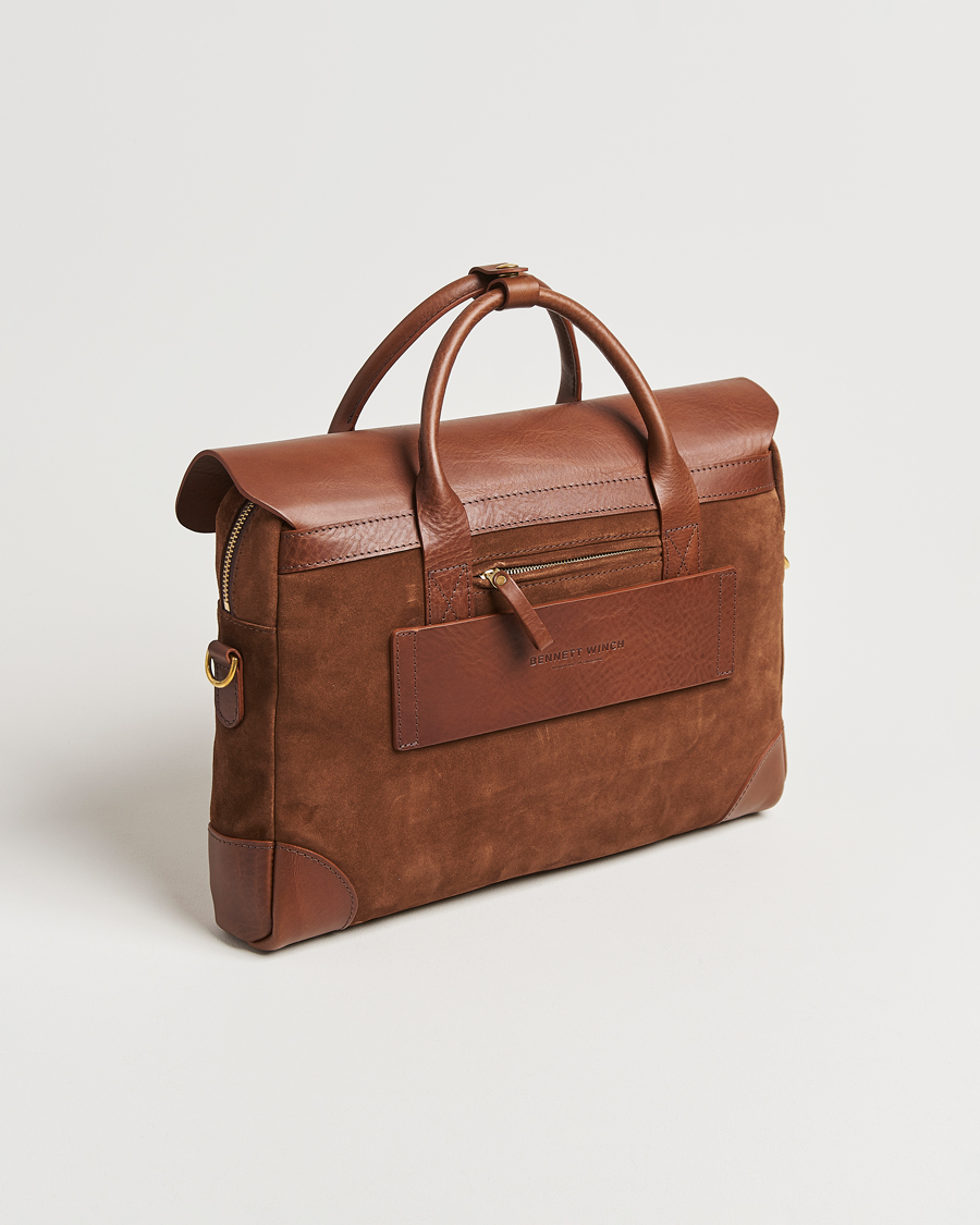 Herre | Vesker | Bennett Winch | Suede Briefcase Brown