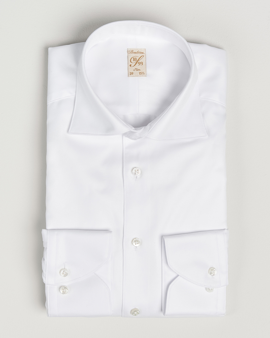 Herre | Skjorter | Stenströms | 1899 Slim Cotton Twill Shirt White