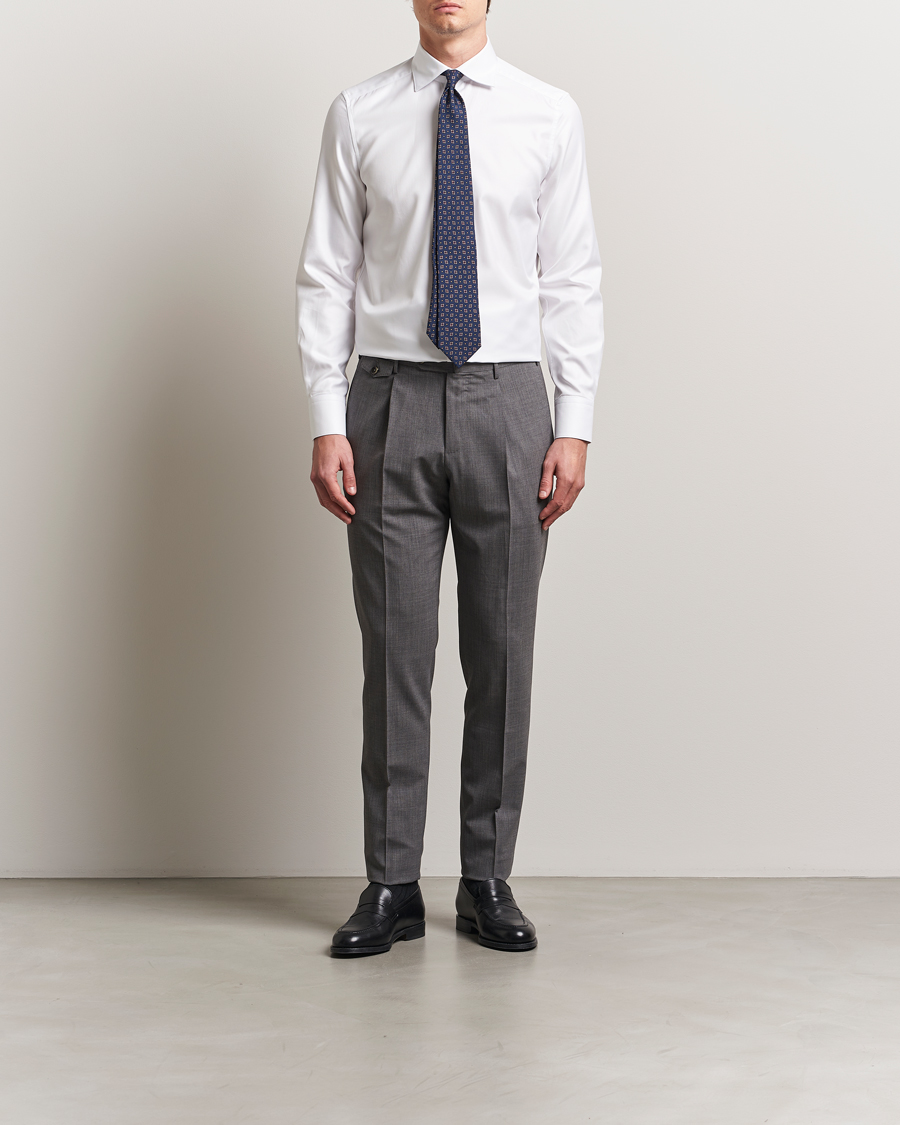 Herre | Skjorter | Stenströms | 1899 Slim Cotton Twill Shirt White