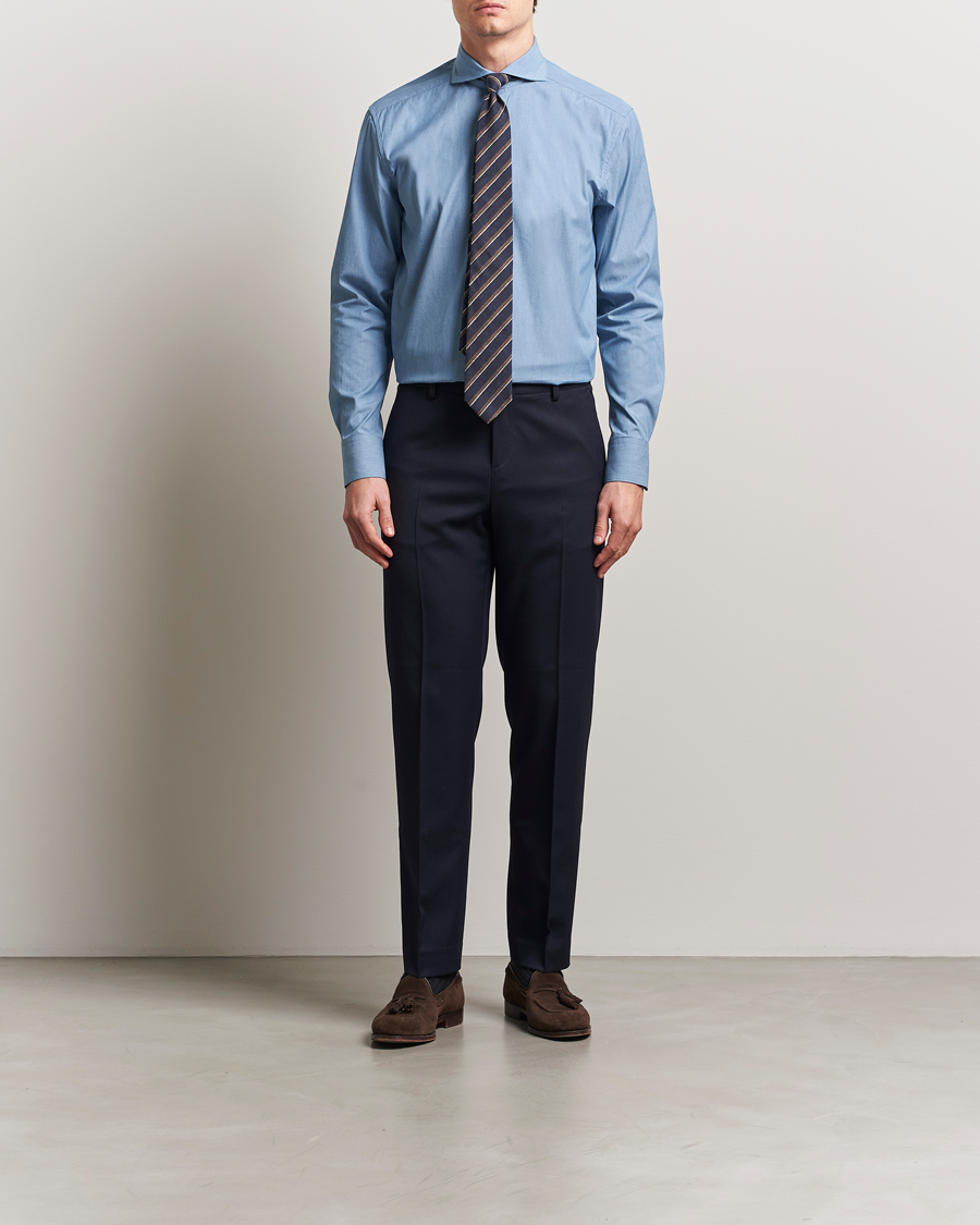 Herre | Skjorter | Stenströms | 1899 Denim Poplin Shirt Indigo