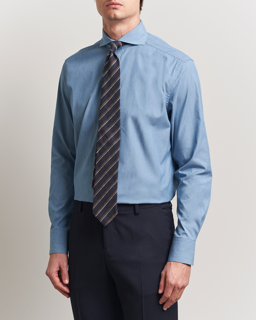 Herre | Skjorter | Stenströms | 1899 Denim Poplin Shirt Indigo