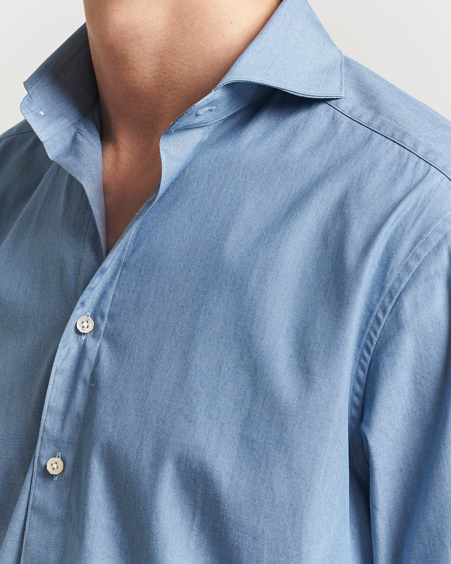 Herre | Skjorter | Stenströms | 1899 Denim Poplin Shirt Indigo