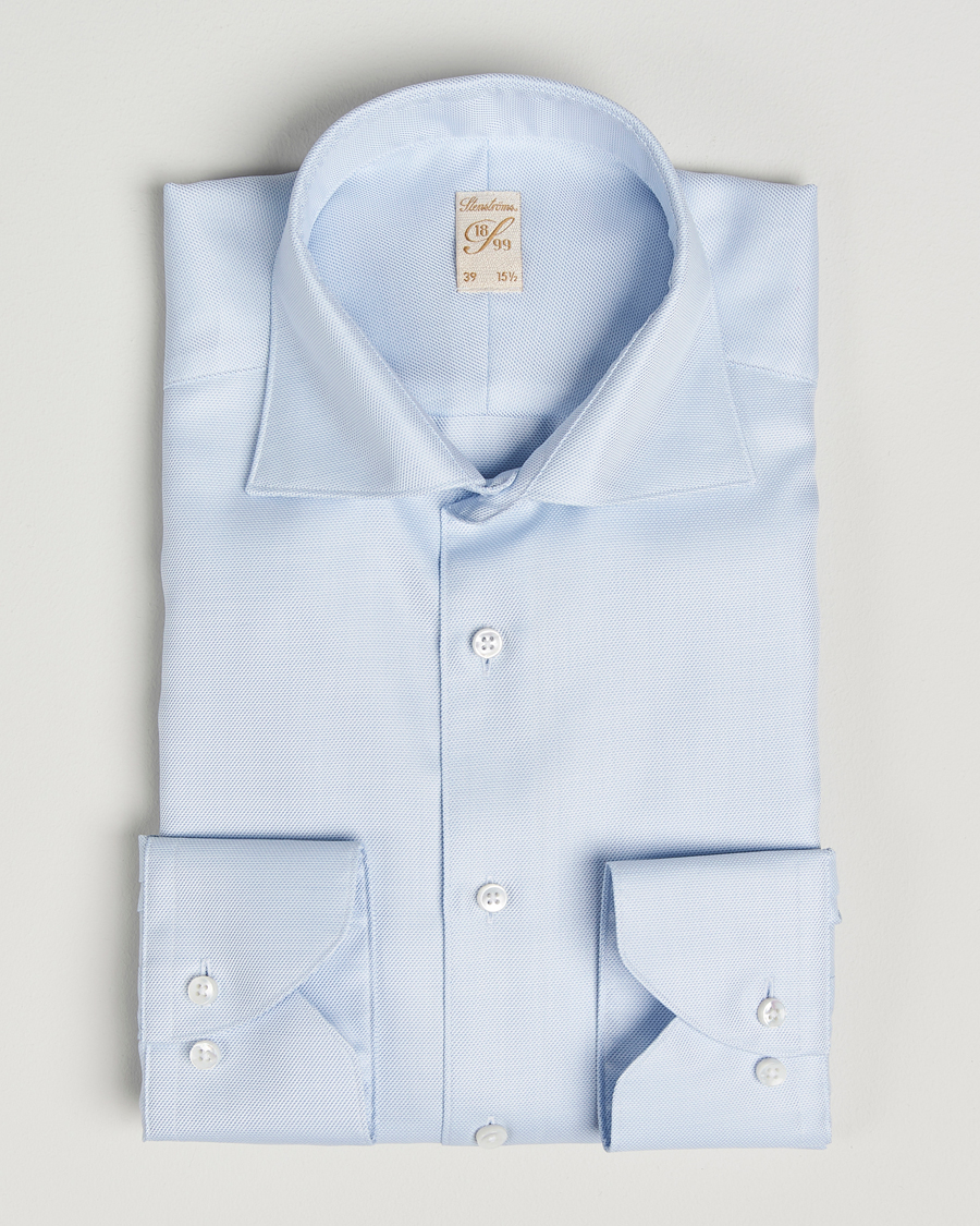 Herre | Skjorter | Stenströms | 1899 Cotton Twill Shirt Light Blue