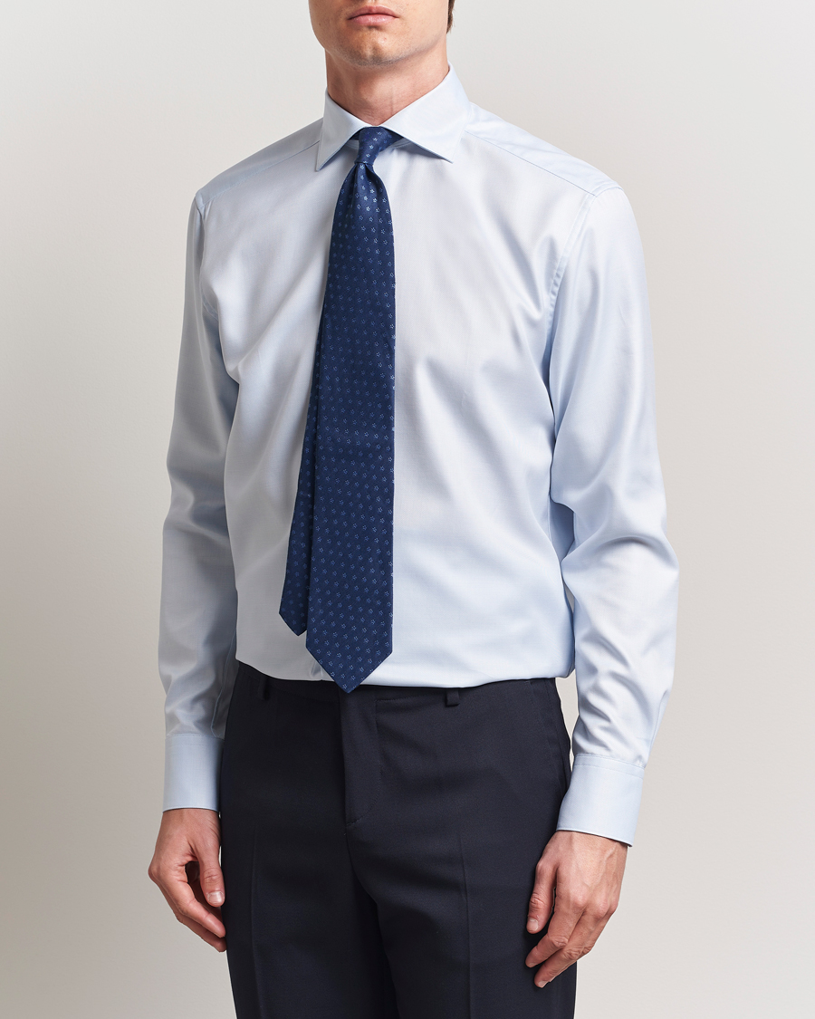 Herre | Skjorter | Stenströms | 1899 Cotton Twill Shirt Light Blue