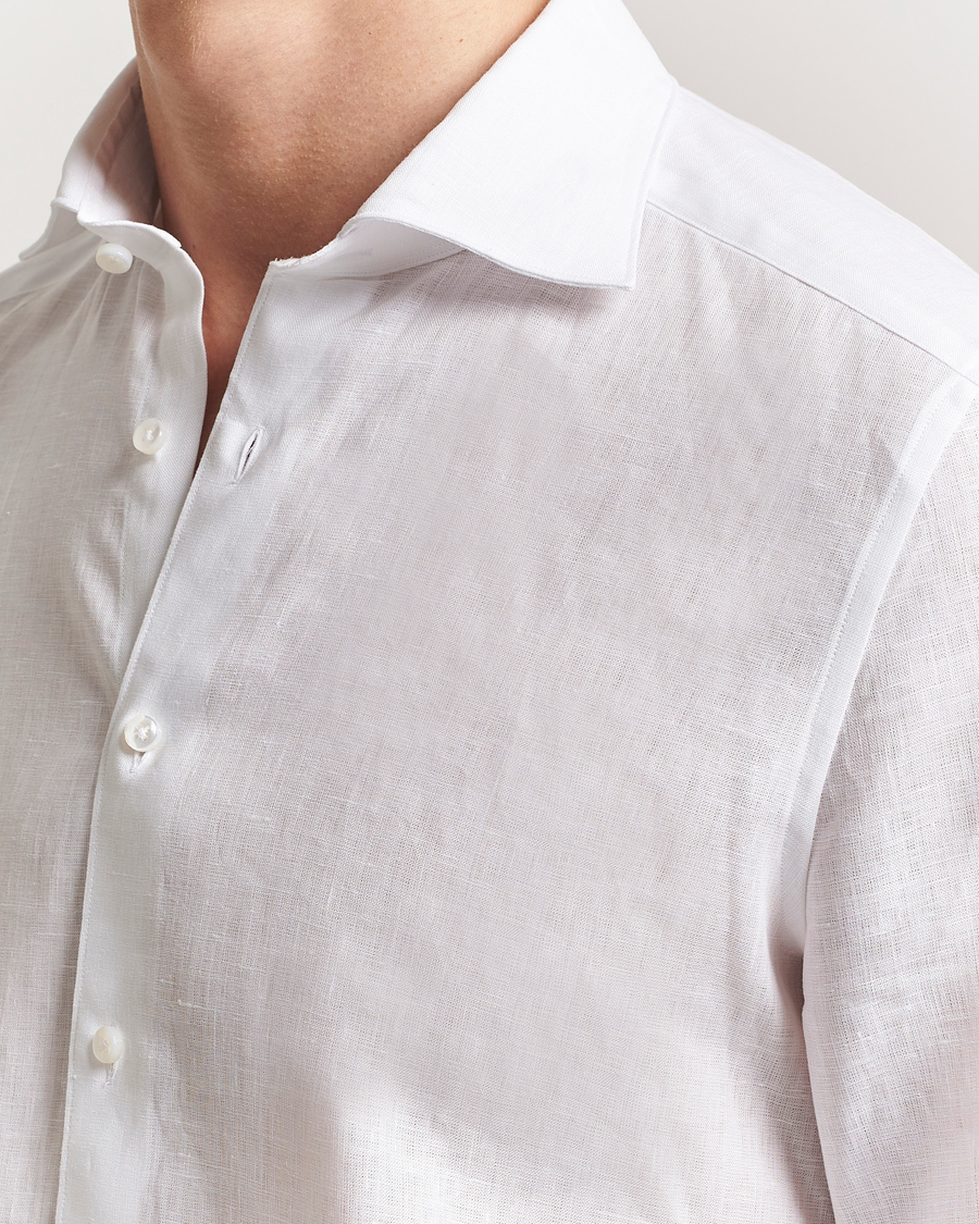 Herre | Skjorter | Stenströms | 1899 Slim Linen Shirt White
