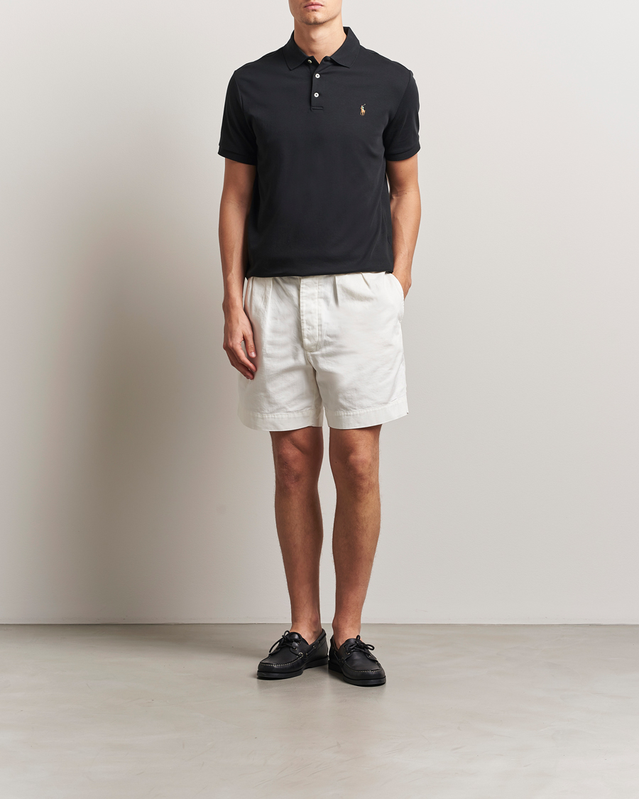 Herre | Pikéer | Polo Ralph Lauren | Custom Slim Fit Cotton Polo Polo Black