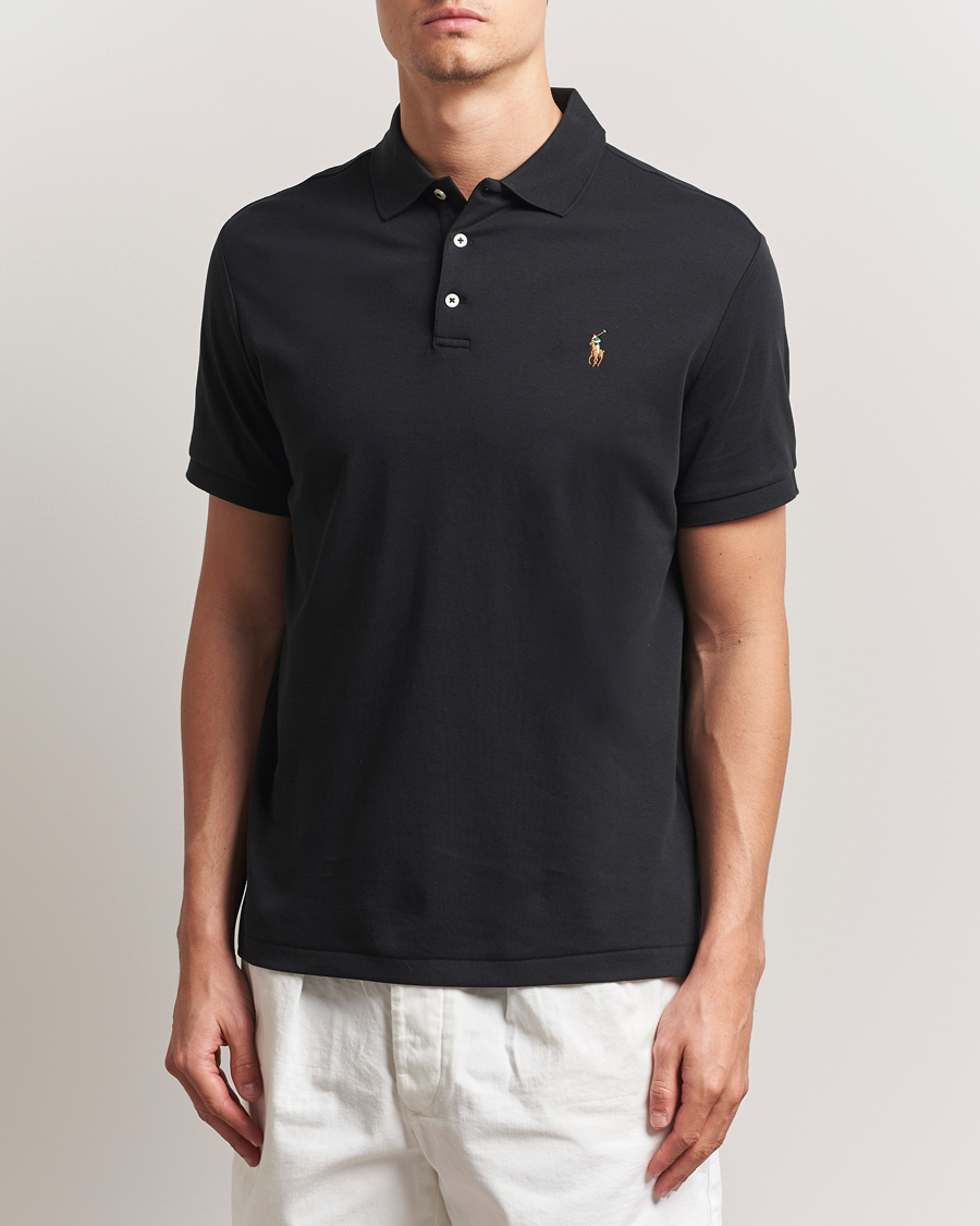 Herre | Pikéer | Polo Ralph Lauren | Custom Slim Fit Cotton Polo Polo Black