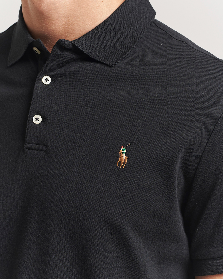 Herre | Pikéer | Polo Ralph Lauren | Custom Slim Fit Cotton Polo Polo Black