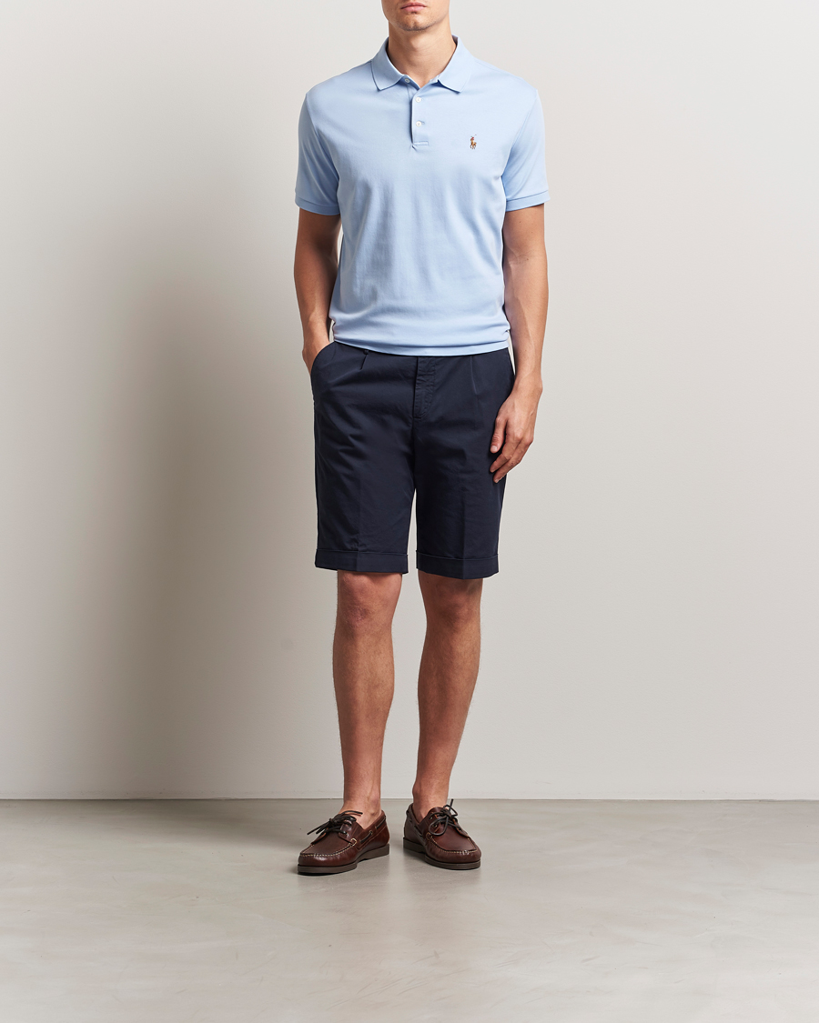 Herre | Pikéer | Polo Ralph Lauren | Custom Slim Fit Cotton Polo Office Blue