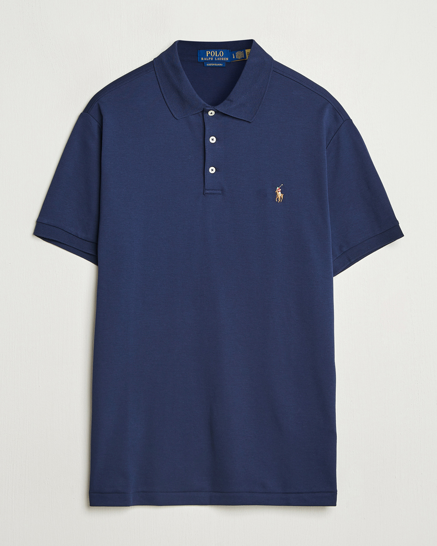 Herre | Pikéer | Polo Ralph Lauren | Custom Slim Fit Cotton Polo Refined Navy