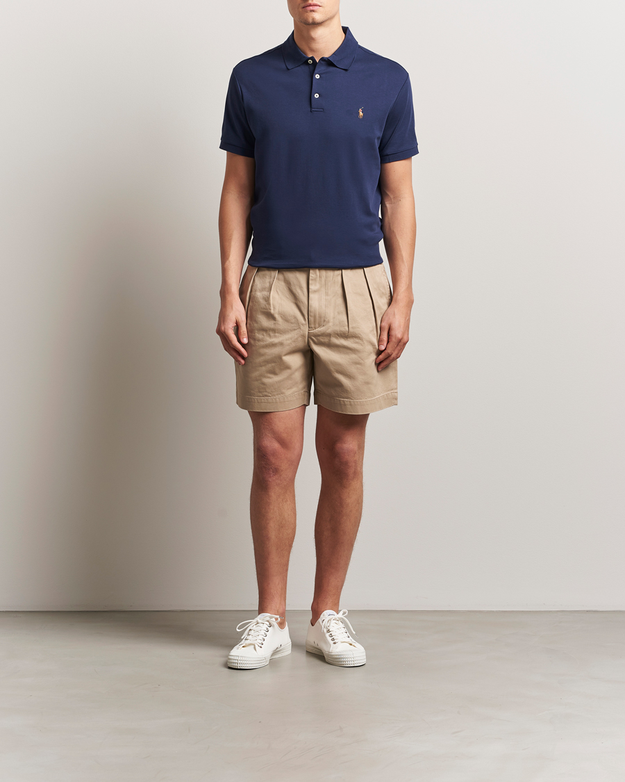 Herre | Pikéer | Polo Ralph Lauren | Custom Slim Fit Cotton Polo Refined Navy